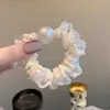 Elástico de cabelo plissado de cetim com pérolas, simples e durável, não danifica o cabelo, adequado para rabos de cavalo e coques, elástico de cabelo para mulheres