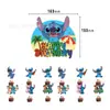 Nuevo Banner Decoración Fiesta de Cumpleaños Lilo & Stitch Stitch Azul Inserto para Pastel Mantel Set de Vajilla