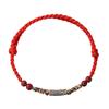 Pulsera de Plata de Ley de Carpa de la Suerte, Tobillera de Hilo Rojo, Cinabrio Natural, Año del Caballo, Año del Zodiaco, Directo del Fabricante