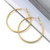Pendientes redondos de moda europea y americana 2.0, pendientes de acero de titanio para mujer, venta al por mayor, pendientes de acero inoxidable con hebilla de oreja, gran círculo de camarón, hebilla masculina