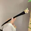 Pasador de Madera Nuevo Estilo Chino Pasador de Pelo Estilo Antiguo Pasador de Pelo para Mujer Alta Calidad Sentido de Suzuki Orquídea Estilo Nacional Combinación Falda de Cara de Caballo Pelo Pasador de Pelo