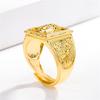 Nuevo Anillo Chapado en Oro para Hombre Estatua de Buda Anillo Chapado en Oro 999 Apertura Cabeza de Buda Carácter de Fortuna de Dinero Anillo de Oro de Simulación