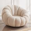 Silla de Calabaza de Lujo Ligero Nórdico para Sentarse y Reclinarse, Informal para Sala de Estar, Sofá Silla Individual Perezosa de Terciopelo de Cordero, Silla Mecedora