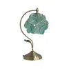 Lámpara de mesa Tiffany de pétalos, estilo vintage, estilo retro de la República de China del viejo Shanghái, lámpara de mesa para mesita de noche de dormitorio con cristal de protección ocular de pétalos