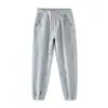 Calças Casuais Masculinas Outono 2025 Corte Amplo Versátil Estilo Coreano Tendência Calças de Moletom Esportivas Cinza Mescla Corte Regular
