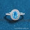 Anillo de plata de ley S925 con diseño de nicho avanzado, diamante azul, diamante rosa, diamante amarillo, para mujer, diamante de alto carbono, anillo de diamante con corte de flor de hielo, joyería de plata