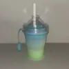 Taza Portátil Plegable para Bolas de Hielo, Molde Creativo de Silicona de Grado Alimenticio para Tazas de Hielo con Popote Integrado, Taza de Viaje de Verano