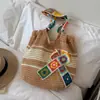 Bolsa de Tricô Casual para Mulheres 2026 Nova Verão Lazer Férias Bolsa de Ombro Grande Capacidade Bolsa Tote para o Dia a Dia