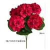 Flores artificiales populares de geranio y begonia transfronterizas, ramos de flores artificiales para decoración de bodas y restaurantes