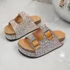 Sandalias Amazon de Suela Gruesa con Pedrería Estilo Europeo y Americano para Mujer 2026 Verano Talla Grande Hebilla de Cinturón Transfronterizas Sandalias de Deslizamiento de Suela Suave