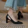Zapatos de Moda Nuevos para Mujer 2026 Primavera/Verano, Zapatos de Tacón Grueso para Mujer, Punta Cuadrada Hueca, Tacones Altos Estilo Hada Retro Venta al por Mayor