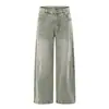 Moda Masculina Shanggu: Jeans largos estilo retrô japonês para exportação, lavagem desgastada, calça longa reta solta, jeans japonês e coreano