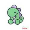 Comercio exterior dibujos animados dinosaurio lindo bordado tela pegatinas DIY niños camiseta material auxiliar con parche adhesivo pegatinas impresión personalizada