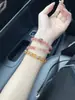 Piedra de la Suerte Cristal de Fresa Natural Amarillo de la Suerte Asai Artículos de Alta Gama Pulsera de Lujo Ligero para Mujer Pulsera para Novia para Novia