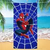 Toalla de playa Marvel Spider-Man de exportación transfronteriza, microfibra ultrafina, doble cara, absorbente, toalla de baño de playa de dibujos animados para niños