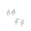 Pendientes de Encaje con Lazo y Perlas para Mujer, Pendientes de Lujo Ligero y de Gama Alta, Estilo Único Colgante por Detrás, Accesorios de Oreja Exquisitos de Nicho