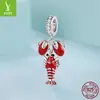 Yinziyun Original Prata de Lei S925 Exquisite Pingente de Lagosta Acessórios Design de Verão Pulseira DIY Contas