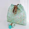 Bolsa de Compras Dobrável Verde Japonesa Desenho Animado Fofa Leve Grande Capacidade Bolsa de Ombro Grande Feminina Estilo Ins Presente