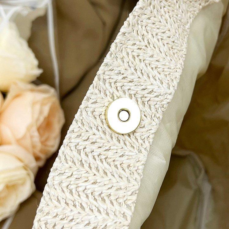 编织包女包新款潮2024夏草编简约百搭小清新水桶包个性单肩斜