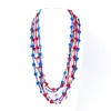 Collar de Cuentas de Plástico del Día Nacional Americano Collar de Fiesta