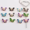 Colgante de Aleación Mariposa Azul Quemado de Doble Cara Cloisonné para Pulsera Hecha a Mano Casera, Colgante de Collar, Joyería, Accesorios Pequeños