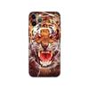 Capa para iPhone15 com estampa de tigre dominador e gato
