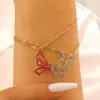 Collar y Pulsera de Mariposa Ins Transfronterizos Europeos y Americanos, Accesorios de Princesa Asimétricos Magnéticos de Pedrería Colorida para Mejores Amigas
