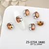 Unhas Artísticas Cor Maillard Chamativa com Pedras, Unhas Artísticas Acabadas Quadradas Ovais Grossas de Outono e Inverno, Acessórios para Unhas Bola de Diamante
