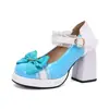 Zapatos de caramelo con encaje de lazo dulce plataforma tacones altos de suela gruesa Mary Jane zapatos de vestir 40-43 comercio exterior