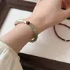 Pulsera de Plata con Cuentas de Jade Hetian para Mujer, Estilo Chino Vintage, Diseño de Nicho, Versátil y Elegante