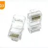 Conector de enchufe de cable de red de ocho núcleos de tres puntas sin blindaje Super five al por mayor 8P8C