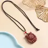 Collar Tradicional de Cuentas de Incienso para Mujer, Una Pieza con Colgante Tallado de Zorro y Etiqueta de Incienso, Adecuado para Reventa