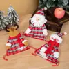 Decoraciones navideñas bolsa de manzana de cuadros rojos bolsa de regalo para adultos y niños Nochebuena muñeco de nieve reno bolsa de dulces