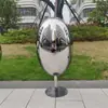 Escultura Oval de Ovo de Dinossauro em Aço Inoxidável para Exterior Praça Jardim Entrada de Hotel Departamento de Vendas Ornamentos para Paisagem Aquática
