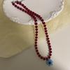 Nuevo Collar de Joyería para la Cabeza de Corea del Sur Collar Colorido con Cuentas Colgante de Flor Cadena Clavicular para Mujer Combinación con Todo
