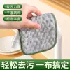 Paño de Cocina Doble Capa Engrosado Antiadherente Aceite Toalla Lavaplatos Estropajo Trapo Absorbente Hilo Plateado Hilo de Algodón Cepillo Lavaplatos Artefacto Limpiador de Ollas