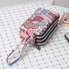 Bolso de Mano para Mujer Lienzo Artístico Billetera Larga de Tres Capas Bolso de Mano para Mujer Gran Capacidad Portallaves Monedero Casual Bolso para Teléfono Móvil