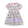 AostaBetty Verão Novo Vestido de Princesa para Meninas Bonito Floral Saia Infantil Verão Vestido de Manga Curta