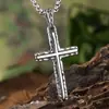 Joyería Cruz Espejo Europea y Americana Personalizada Retro Cruz Acero de Titanio Colgante para Hombre Venta al por Mayor