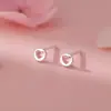 Brincos de Prata Esterlina S999 Coração Zircônia Stud Mini Delicados Studs de Osso da Orelha Design de Ponta Pequenos Doces Acessórios de Brincos Dropshipping