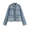 Superventas Transfronterizo de AliExpress 2026 Primavera Nuevo Casual Versátil Chaqueta de Mezclilla con Bolsillos Decorados 8727270