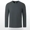 Camiseta Clásica de Color Sólido Estilo Nuevo Primavera y Otoño Camiseta Base Mate de Poliéster y Spandex Casual para Exteriores Camiseta de Manga Larga de Color Sólido No Deformable