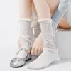 Calcetines de Algodón JK Versátiles estilo miu Banda Ancha Delgados Transpirables de Media Pantorrilla Calcetines Dulces con Lazo de Cinta para Tobillo Mary Jane