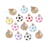Accesorios de Fútbol Coloridos Estilo Deportivo Piezas de Esmalte Colgantes de Aleación para DIY Cadenas para Teléfono Llaveros Dijes Hechos a Mano