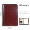 Cuaderno de negocios A5 de PU de imitación de cuero, bolsa con cremallera, multifunción, clip para gerente de oficina, calculadora, bloc de notas de hojas sueltas