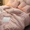 Conjunto de quatro peças de roupa de cama de 100 fios, lençol de baixo, capa de edredom 2,0 m Capa de edredom dupla, conjunto de três peças para cama