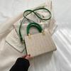 Bolsa Carteiro Vintage Verão 2023 Nova Fashionável Simples Bolsa Feminina Estilo Coreano Elegante Bolsa de Mão Tecida Bolsa de Ombro