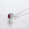 Pag&Mag Collar de Plata S925 Estilo Princesa Diana con Rubí de Cultivo para Mujer, Lujo Ligero Rodeado Completamente de Diamantes, Colgante Versátil y Elegante