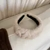 Diadema de Peluche de Ala Ancha para Otoño e Invierno, Femenina, de Copa Alta, para Uso Diario, Diadema para Fijar el Cabello, Tocado de Pinza de Pelo a la Moda