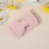 Diadema de Malla Elástica para Recién Nacido Diadema Elástica Ancha con Lazo de Pompón Doble Capa para Bebé Accesorios para la Cabeza de Bebé Transfronterizos